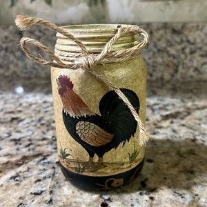 Rooster jar. Used for pens and pencils.